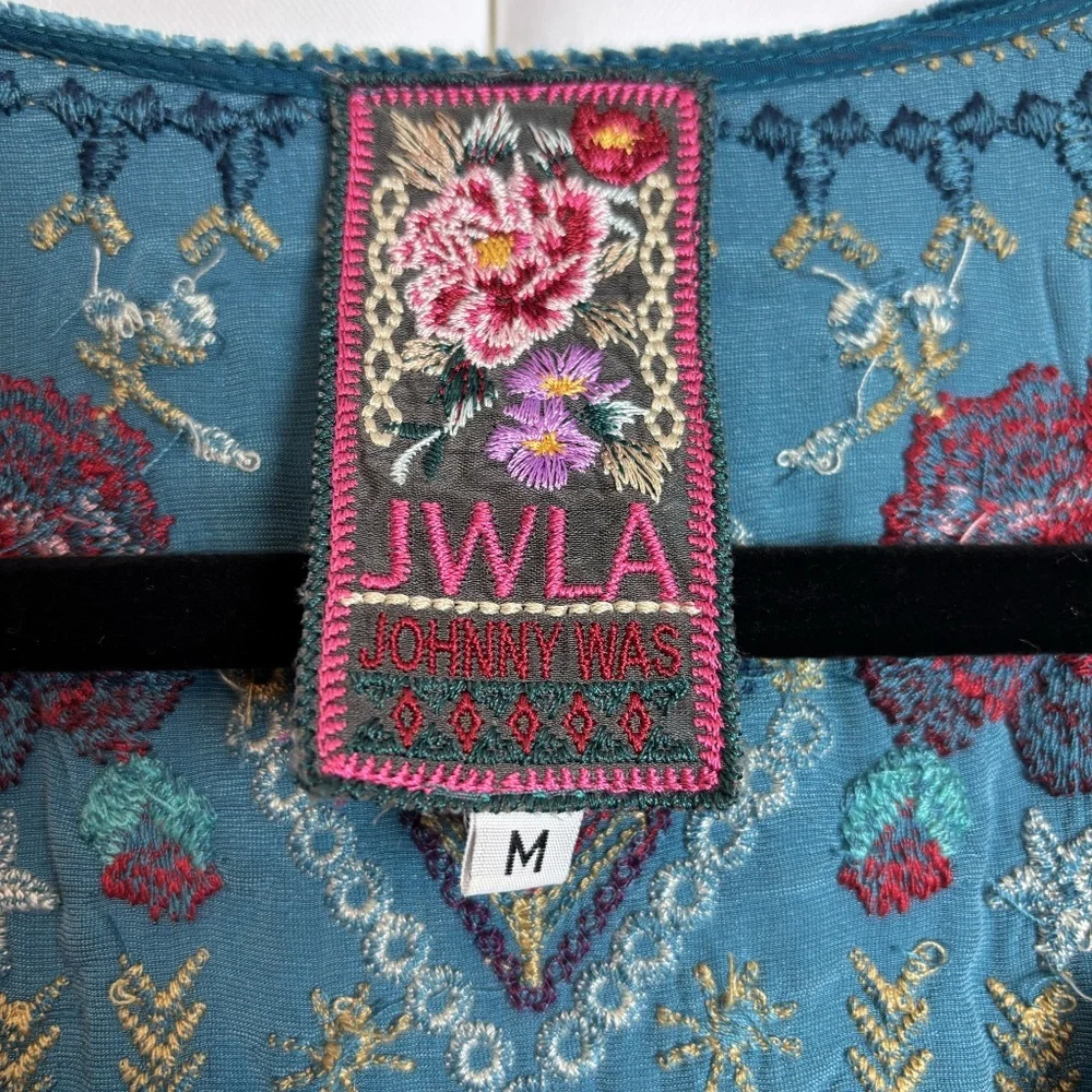 Johnny Was JWLA "Ava" Velvet Embroidered Tunic Dress – Medium - Picture 7 of 13